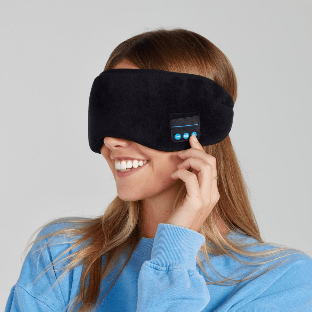Bluetooth Sovemaske | Ultratynde Højttalere & Lysblokerende Design | Justerbar Audio-Øjenmaske Til Hjemmebrug & Rejser | Vanero