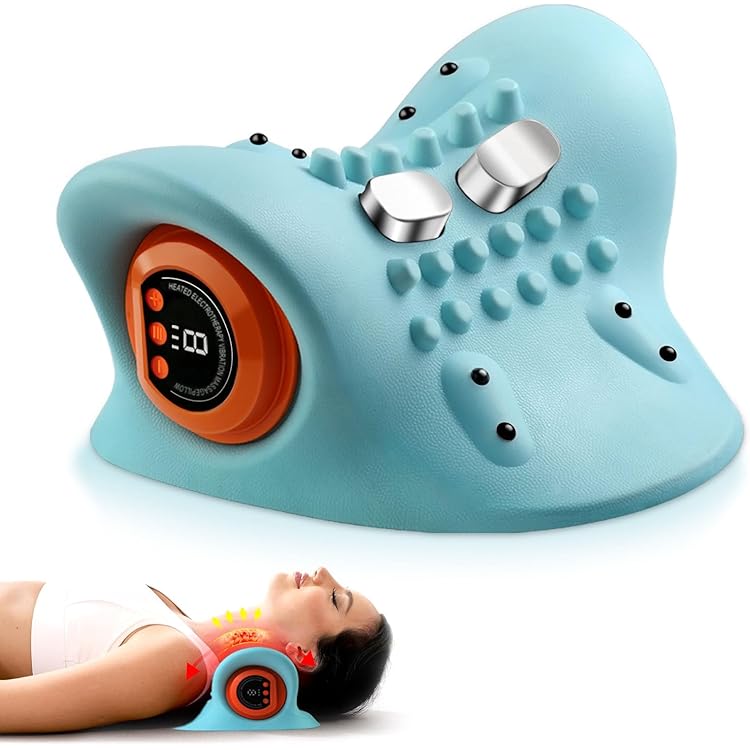 Elektrisk Nakkemassager | EMS, Varme & Vibration Med Justerbare Niveauer | Trådløs Enhed Med 1500 mAh Batteri | Vanero