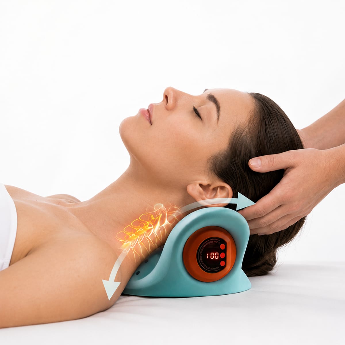 Elektrisk Nakkemassager | EMS, Varme & Vibration Med Justerbare Niveauer | Trådløs Enhed Med 1500 mAh Batteri | Vanero