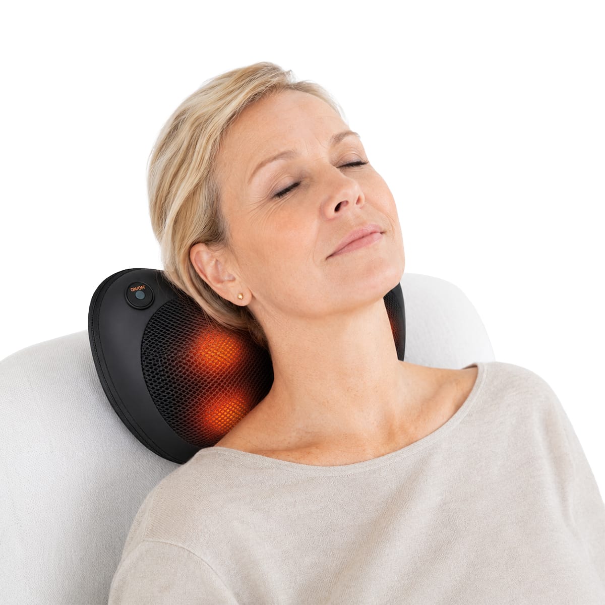Roterende Massagepude | 3 Hastighedsniveauer & Dobbeltretning | 15 Min Automatisk Afbrydelse Til Nakke & Ryg | Vanero
