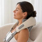 Trådløs Nakke- & Skuldermassager | 6 Roterende Knuder & Grafenvarme | Genopladeligt Design Med 2 Hastigheder | Vanero