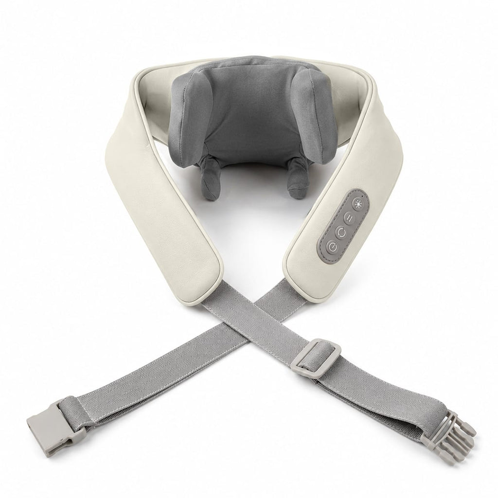 Trådløs Nakke- & Skuldermassager | 6 Roterende Knuder & Grafenvarme | Genopladeligt Design Med 2 Hastigheder | Vanero