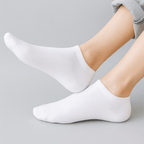 Hvide Ankelstrømper 10-Pak | Bomuldsblanding Med Elastan | Lavskårne Unisex-Strømper I One Size EU 36–42 | Vanero