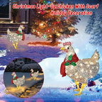 LED Dekoration | Lysende Kyllingefigur | Kylling med Tørklæde Juleudsmykning Indendørs | Vanero