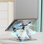 Justerbar Laptopstander | Foldbart Aluminiumsstativ Med 360 Graders Rotation | Til 11–17 Tommer | Vanero