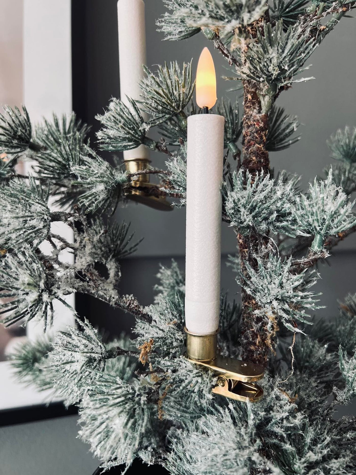 LED Juletræslys 10 Stk | Messingholder og Fjernbetjening | Vanero