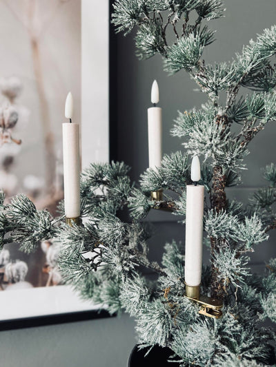 LED Juletræslys 10 Stk | Messingholder og Fjernbetjening | Vanero