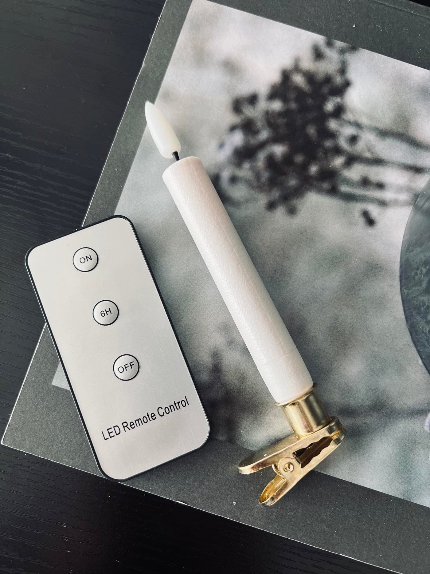 LED Juletræslys 10 Stk | Messingholder og Fjernbetjening | Vanero