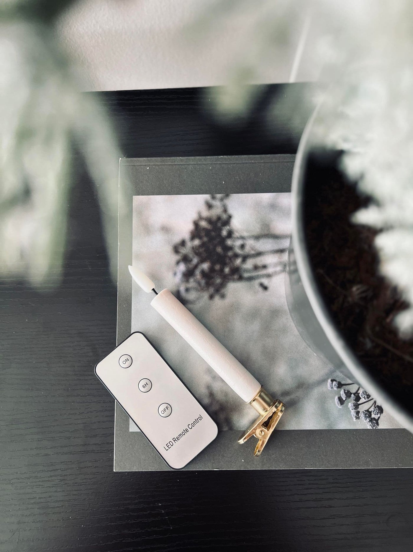 LED Juletræslys 10 Stk | Messingholder og Fjernbetjening | Vanero