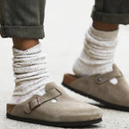 Sandaler Læderoverdel | Regular Fit Slip-On Sandaler | Lukket Tå Design Til Indendørs & Udendørs Brug | Vanero