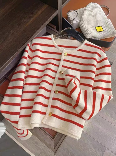 Linda | Stribet cardigan l Vanero