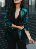 Maeve Polyester Med Fløjlslignende Overflade | Regular Fit Blazer | Reverskrave & Knaplukning til Hverdagsbrug & Formelle Outfits | Vanero