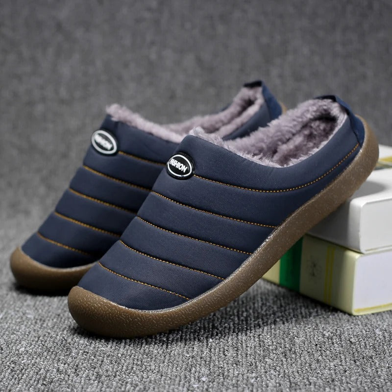 Herre Hjemmesko Tekstil | Slip-On Hjemmesko Med Varmt For | Skridsikker Sål Til Indendørs & Let Udendørs Brug | Vanero