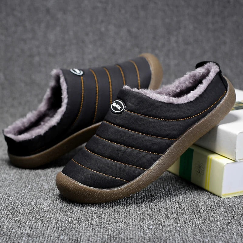Herre Hjemmesko Tekstil | Slip-On Hjemmesko Med Varmt For | Skridsikker Sål Til Indendørs & Let Udendørs Brug | Vanero