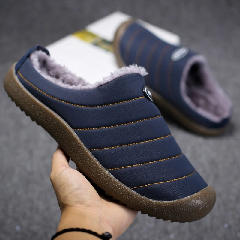 Herre Hjemmesko Tekstil | Slip-On Hjemmesko Med Varmt For | Skridsikker Sål Til Indendørs & Let Udendørs Brug | Vanero