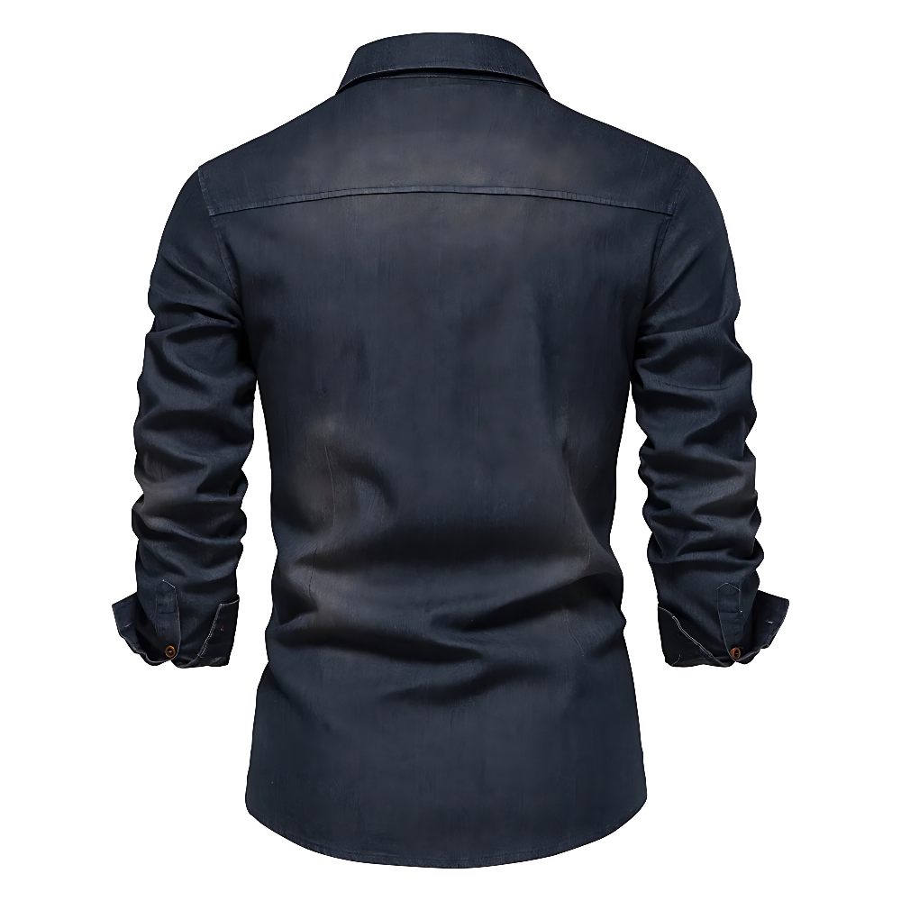 AdaptiveFit l Cotton Denim Skjorte: Skræddersyet Til Mænd l Vanero
