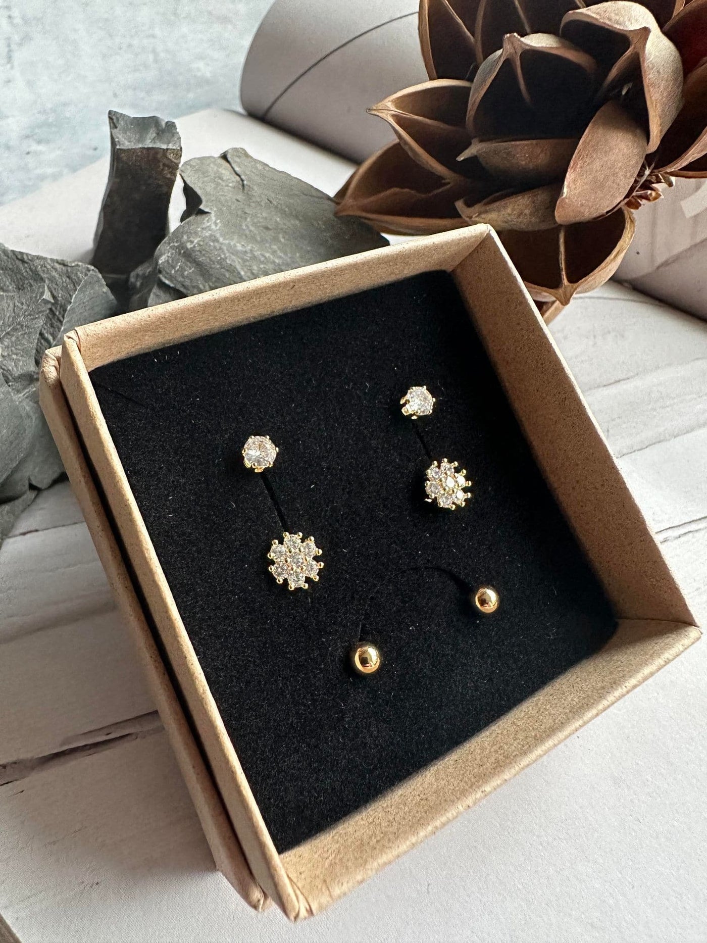 Mix Box med 6 Øreringe | Ivy 18k Forgyldt | Vanero