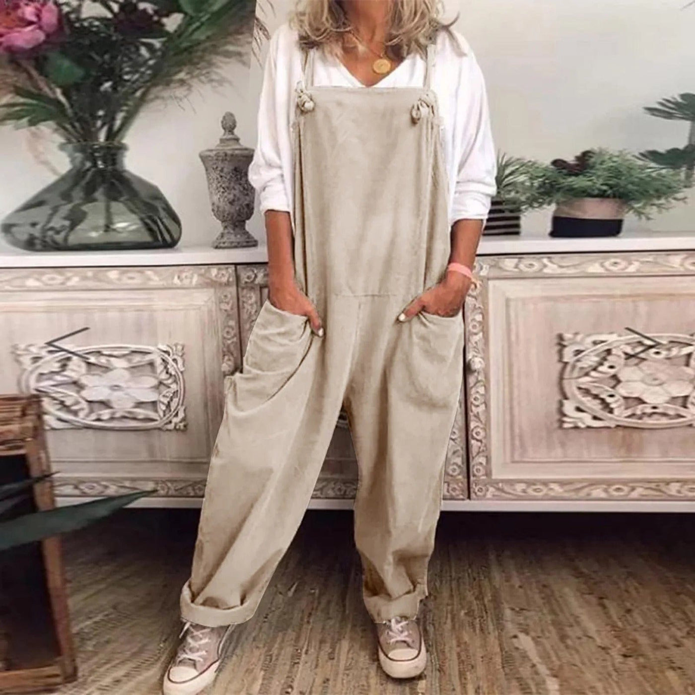 Overalls Jumpsuit Lavet Af Løst Bundet Bomuld Og Hør | Let & Åndbar Til Hverdag | Vanero