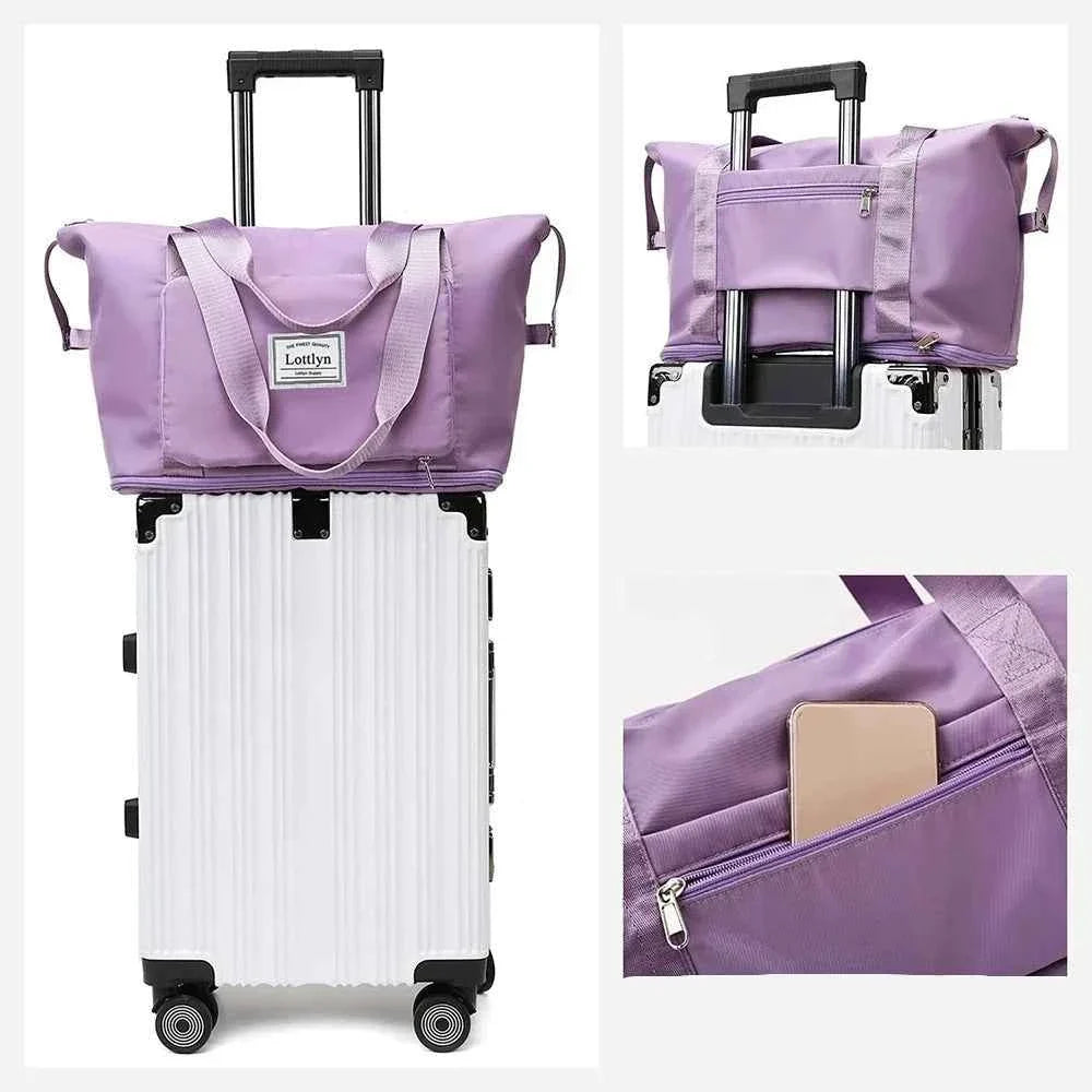 Sammenfoldelig Rejsetaske | Udvidelig Bund & Flere Lommer | Carry-On Taske Med Bagagerem Til Rejser & Hverdagsbrug | Vanero