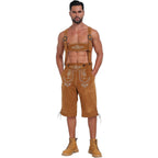 Herre Lederhosen Ægte Læder | Traditionelt Oktoberfest Buksedesign | Broderede Detaljer Til Festivaler & Events | Vanero