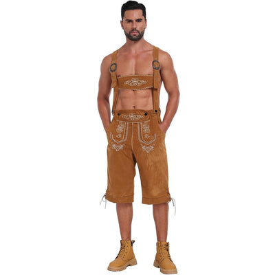 Bergkönig | Herre-Læderbukser Med Broderi & Seler – Oktoberfest Look | Vanero