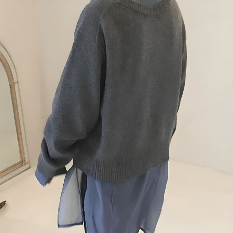 Dametrøje | Cashmereblanding Oversized Design Med Knapdetaljer | Hverdagsbrug & Lag-På-Lag Styling | Vanero