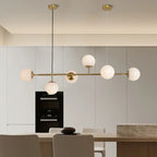 Pendellampe Med Glaskugle | Justerbar Loftlampe Med Metalbase Og E27 Fatning | Indendørs Belysning | Vanero