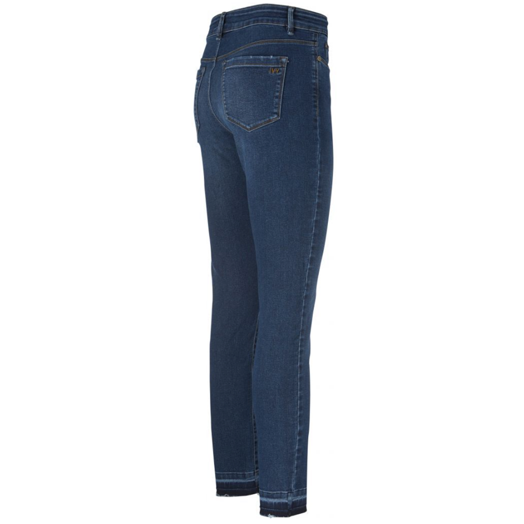 Dame Jeans Bomuld Polyester Elastan | Skinny Fit Højtaljede Jeans | Rå Ankelafslutning Til Hverdagsbrug | Vanero