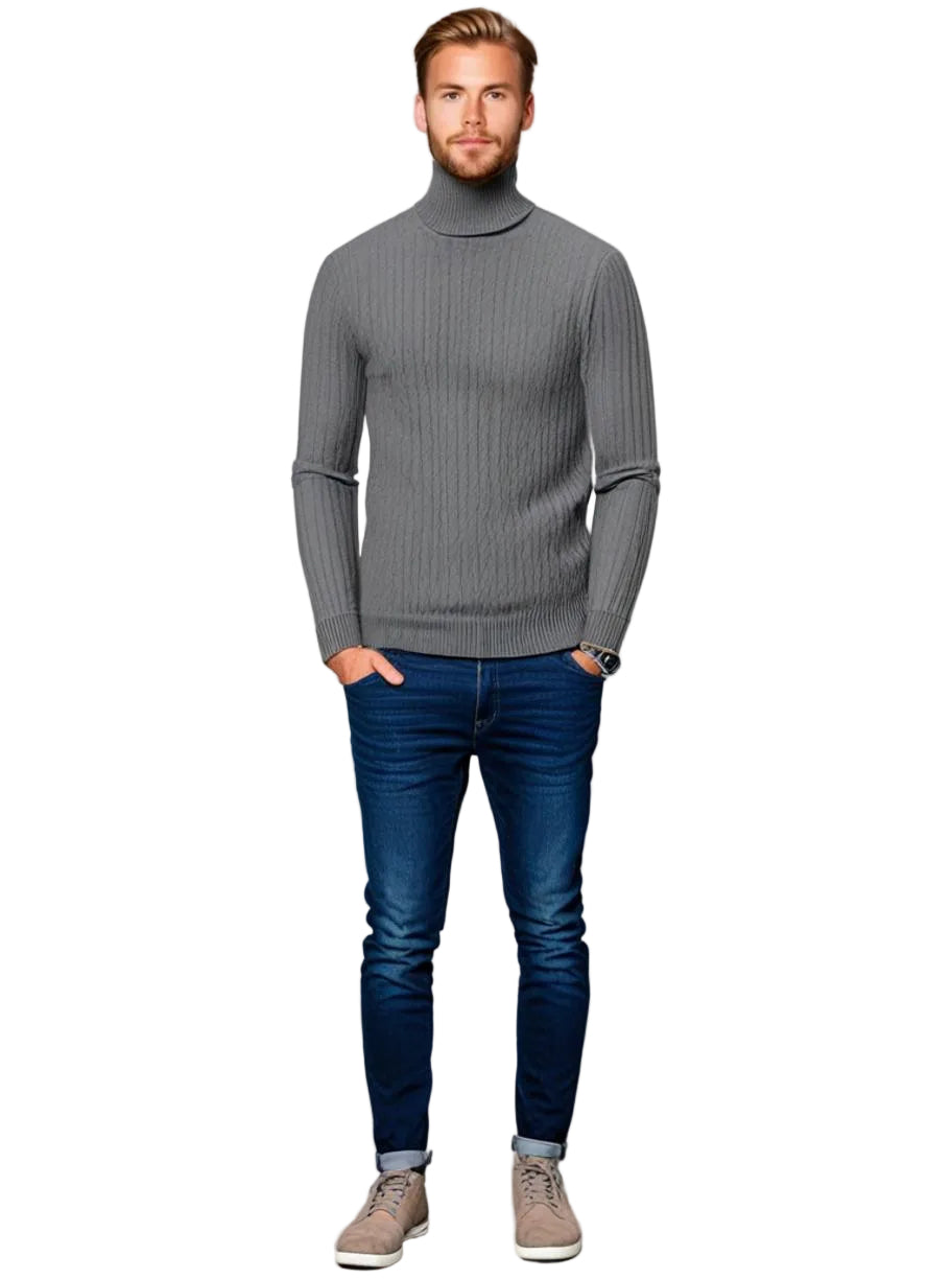Striktrøje Strikblanding | Regular Fit Højhalset Striktrøje | Langærmet Design Til Hverdag & Arbejde | Vanero