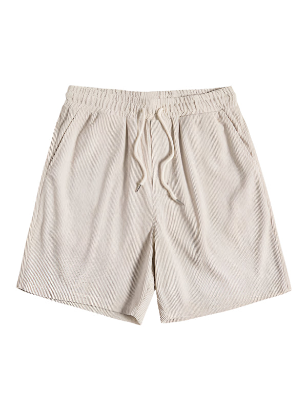 Herresæt Tekstilmateriale | Regular Fit T-Shirt & Shorts Sæt | Stribet Design til Fritidsaktiviteter & Strandbrug | Vanero