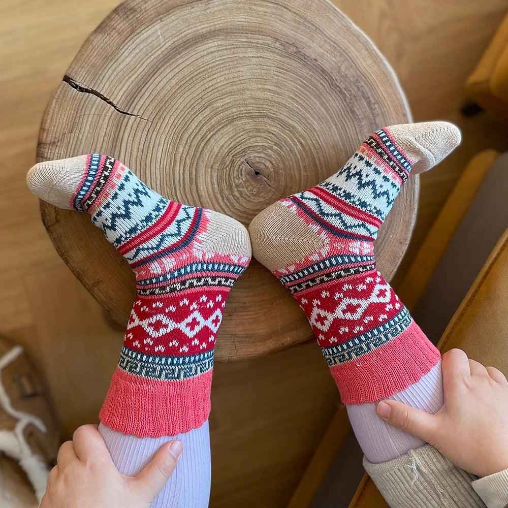 Unisex Uldblandings Vinterstrømper 5-Pak | Skandinaviske Strikkede Strømper | Til Hverdagsbrug & Vinter | Vanero