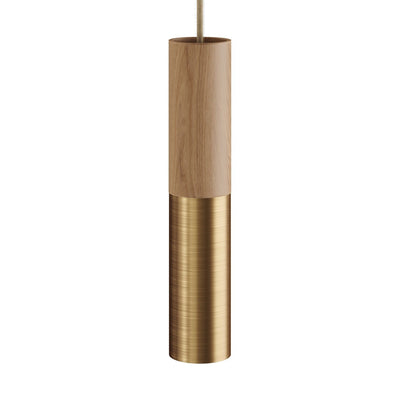 Creative Cables Tube Pendel | Messing/Wood | Vanero