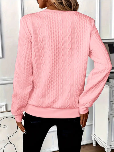 Abrie Sweater | Kabelstrikket sweater med halv lynlås til kvinder l Vanero