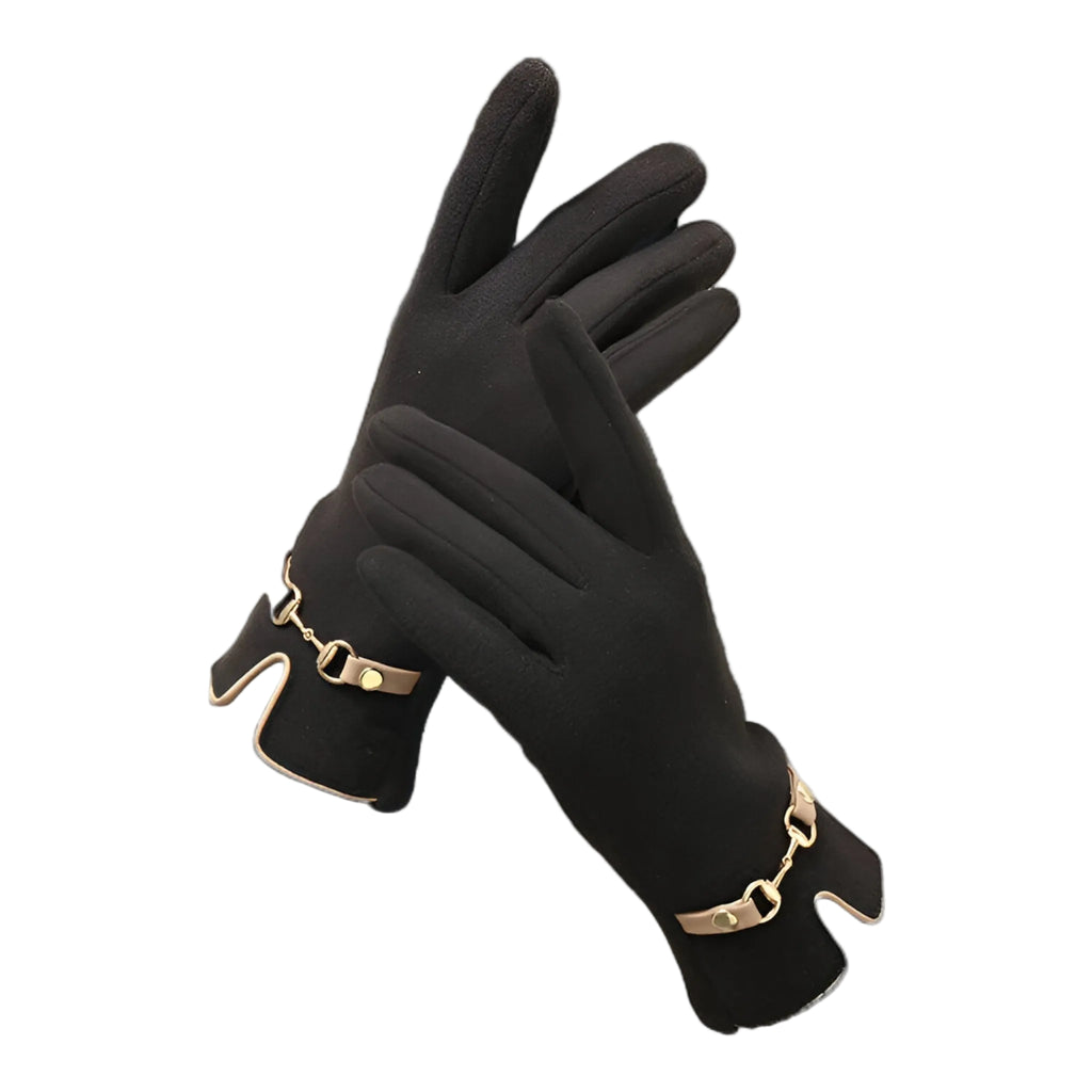 Dame Fleece Touchscreen Handsker | Kædedetalje & Elastisk Pasform | Vinterhandsker Til Kørsel, Cykling & Udendørs Hverdagsbrug | Vanero