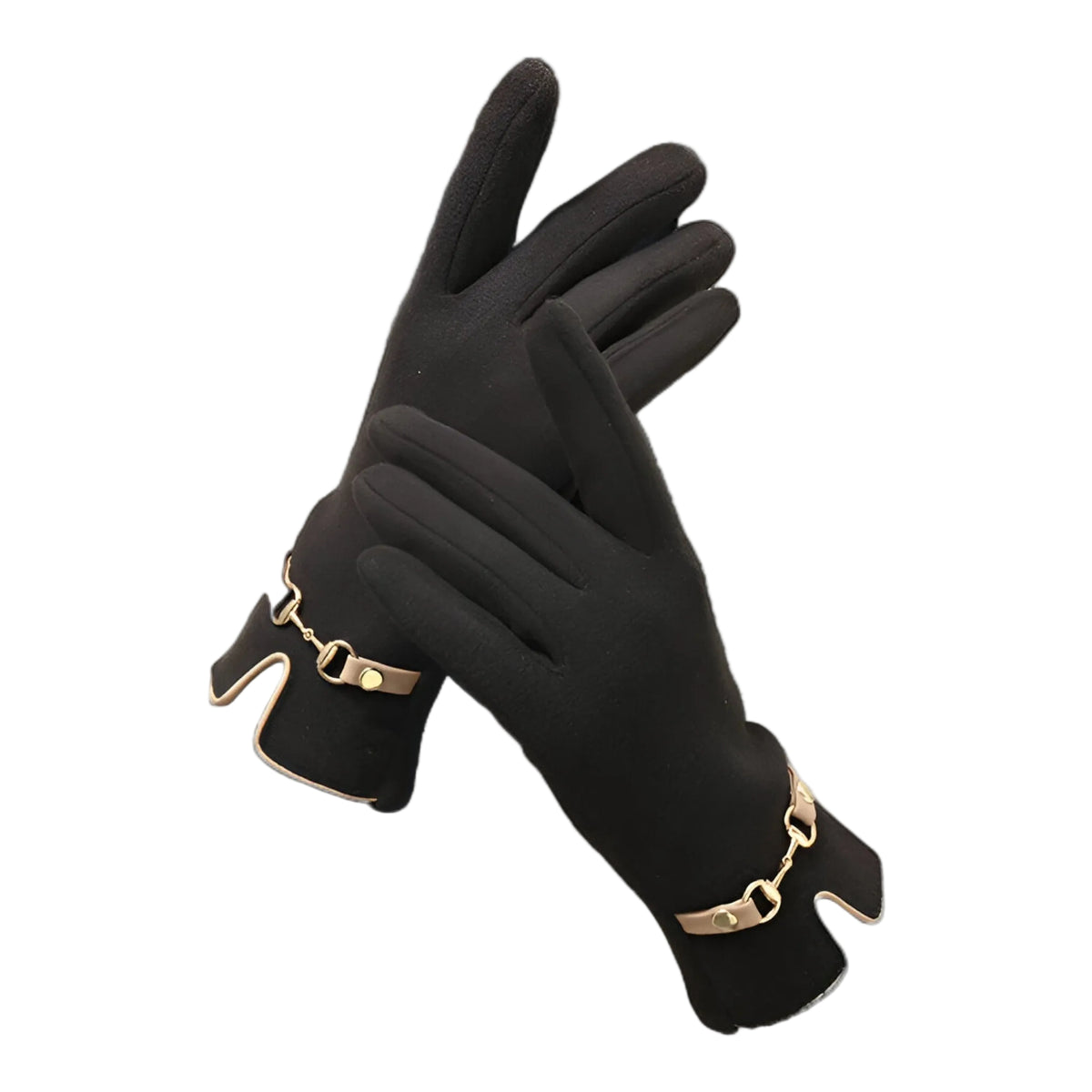 Dame Fleece Touchscreen Handsker | Kædedetalje & Elastisk Pasform | Vinterhandsker Til Kørsel, Cykling & Udendørs Hverdagsbrug | Vanero