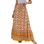 Dame Nederdel Polyester | Boho Stil Nederdel | Frontslids Design til Sommer- og Fritidsbrug | Vanero