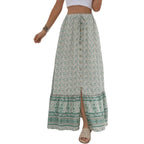 Dame Nederdel Polyester | Boho Stil Nederdel | Frontslids Design til Sommer- og Fritidsbrug | Vanero