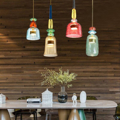 Designerpendel Aura med farvet glas l Moderne og energieffektiv til ethvert rum! l Vanero