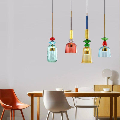 Designerpendel Aura med farvet glas l Moderne og energieffektiv til ethvert rum! l Vanero