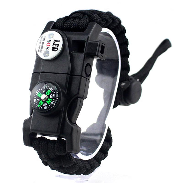 Survival Armbånd Paracord Outdoor Udstyr | Integreret Kompas Ildstarter Konstruktion | Camping Vandring Trekking & Beredskab Brug | Vanero