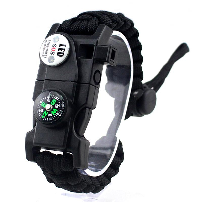 Survival Armbånd Paracord Outdoor Udstyr | Integreret Kompas Ildstarter Konstruktion | Camping Vandring Trekking & Beredskab Brug | Vanero