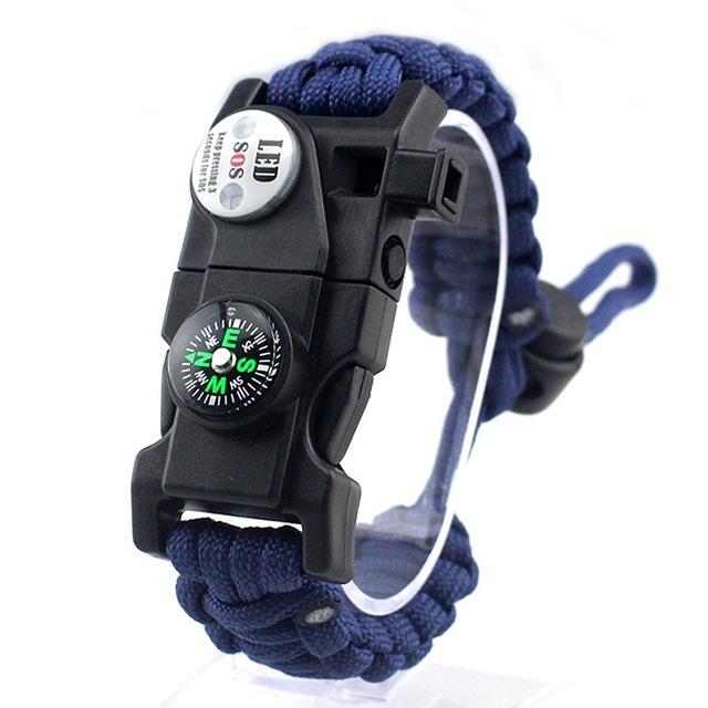 Survival Armbånd Paracord Outdoor Udstyr | Integreret Kompas Ildstarter Konstruktion | Camping Vandring Trekking & Beredskab Brug | Vanero