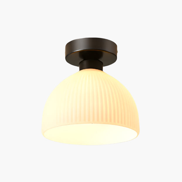 Moderne l loftslampe i mælkehvidt glas l Vanero