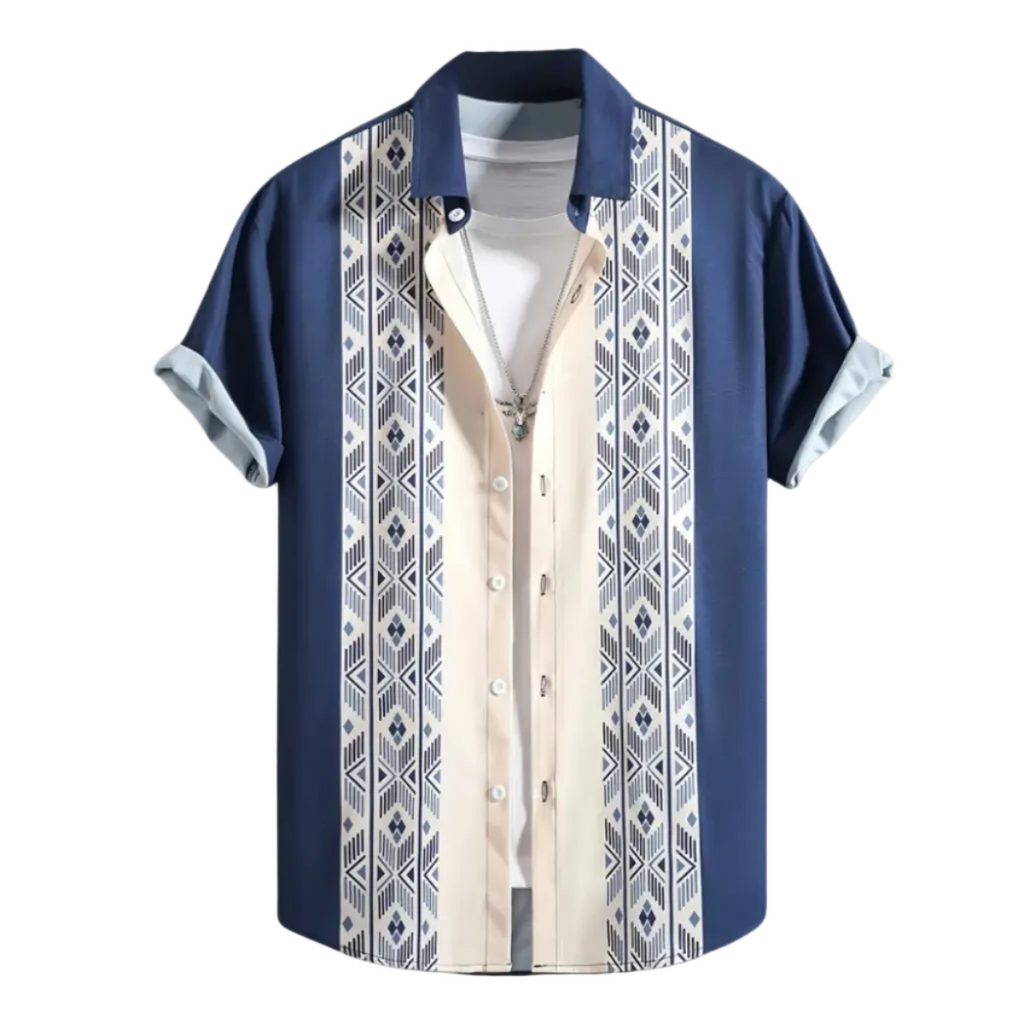 Herreskjorte Polyester | Regular Fit Kortærmet Skjorte | Let Design til Hverdagsbrug & Fritidsaktiviteter | Vanero