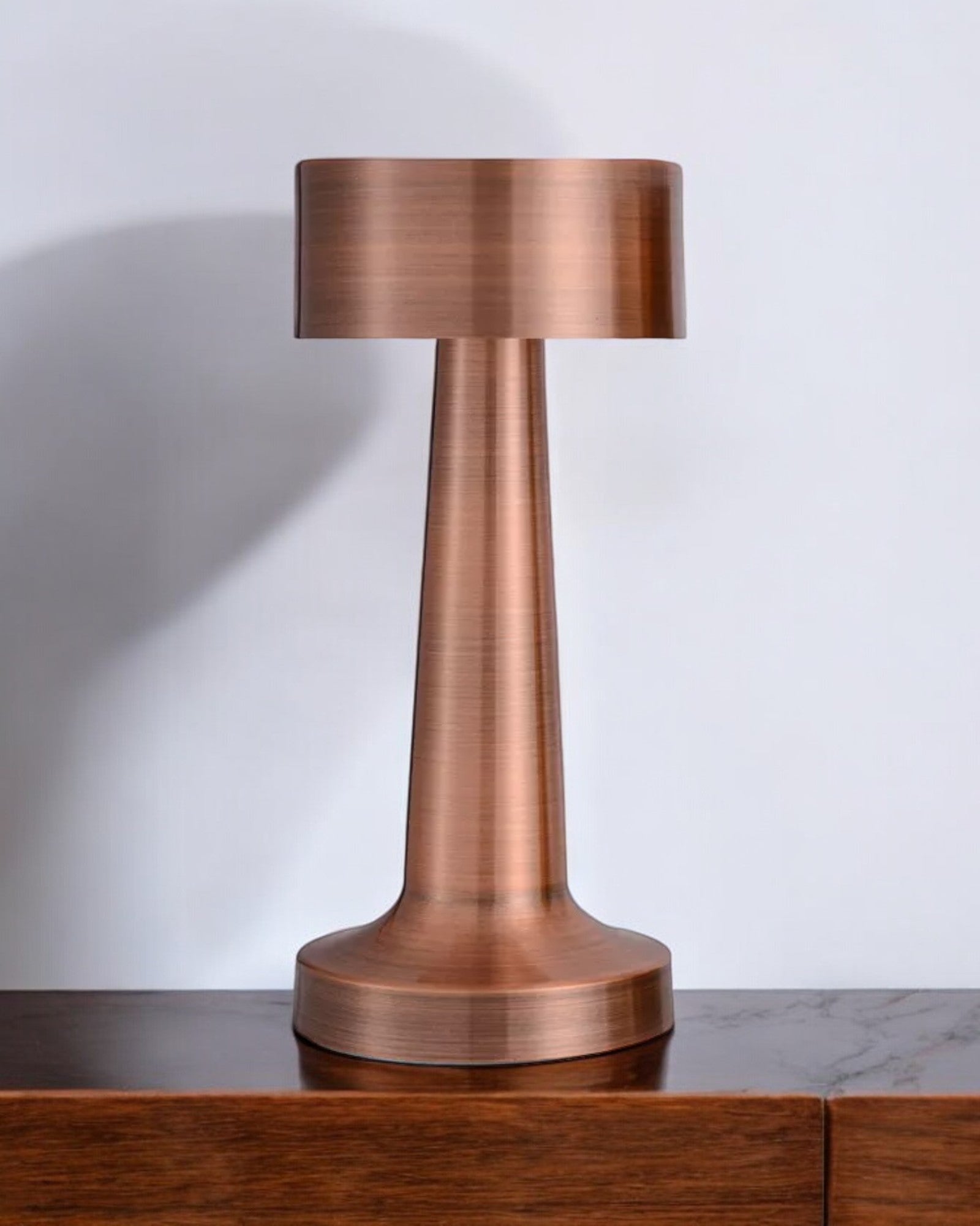 LED Bordlampe Rustfrit Stål | Genopladelig Dæmpbar Lampe med Touch-Betjening | Trådløs Indendørs Belysning | Vanero