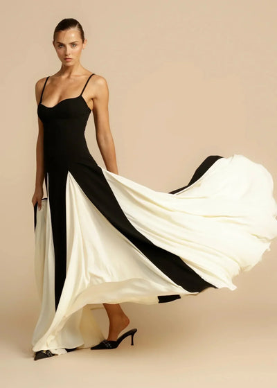 Elise | Stilfuld To-Tonet Maxi Kjole l Vanero