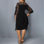 Midikjole i Polyesterblanding | Regular Fit Plus Size Kjole | Hverdagsbrug og Arrangementer | Vanero