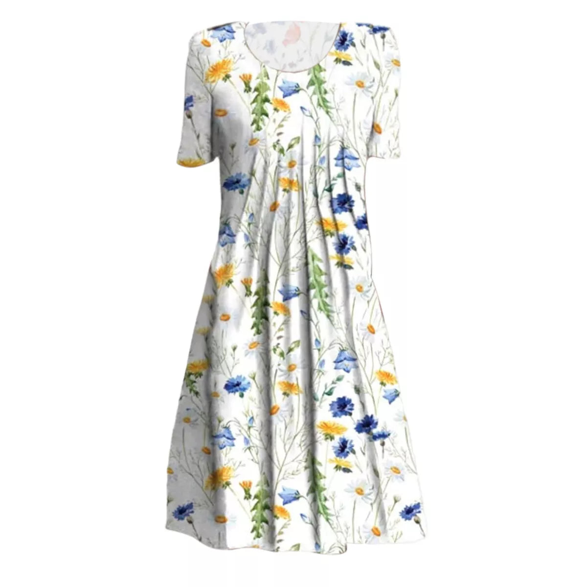 Sommerlig Midi Kjole | Blomstret Og Let | Afslappet Pasform | Vanero