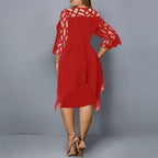 Midikjole i Polyesterblanding | Regular Fit Plus Size Kjole | Hverdagsbrug og Arrangementer | Vanero