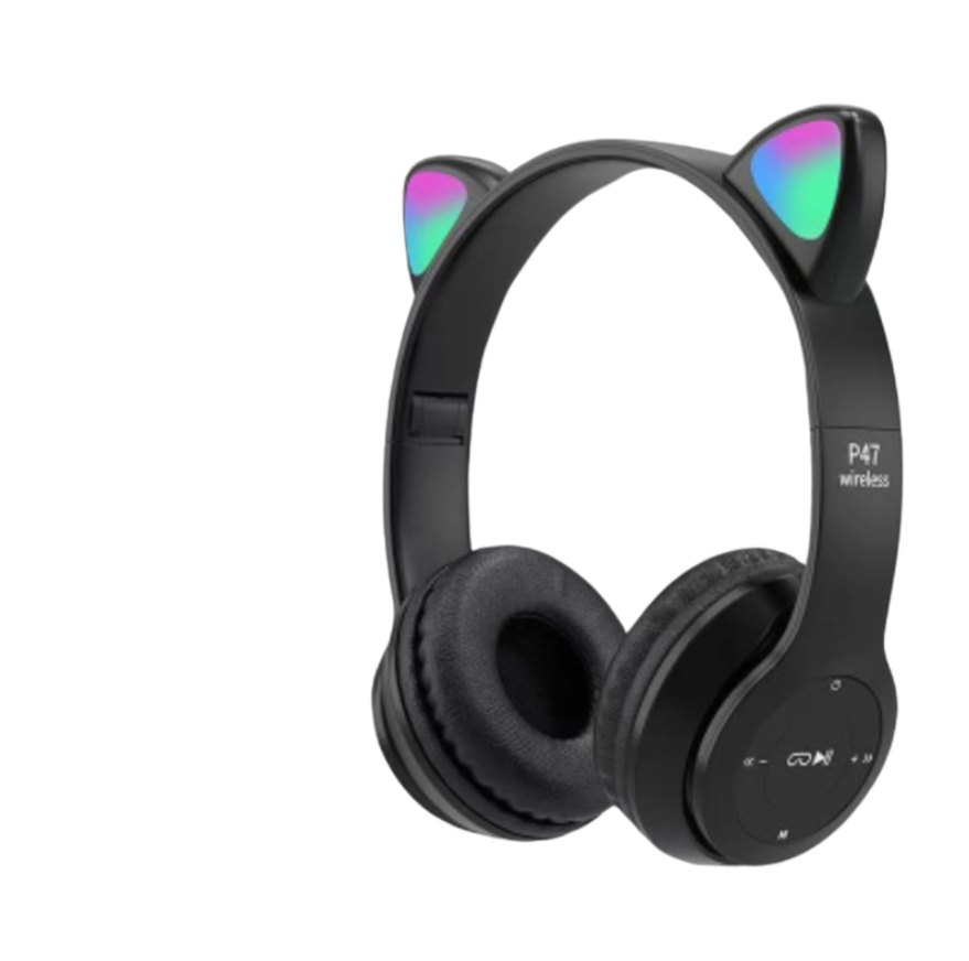 Trådløse LED Katteøre Hovedtelefoner | Bluetooth og Indbygget Mikrofonkontrol | Vanero